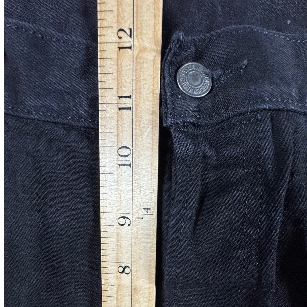 Levi's 501 Original Fit Jeans Mens 40x32 Black Button Fly Straight Leg Denim
